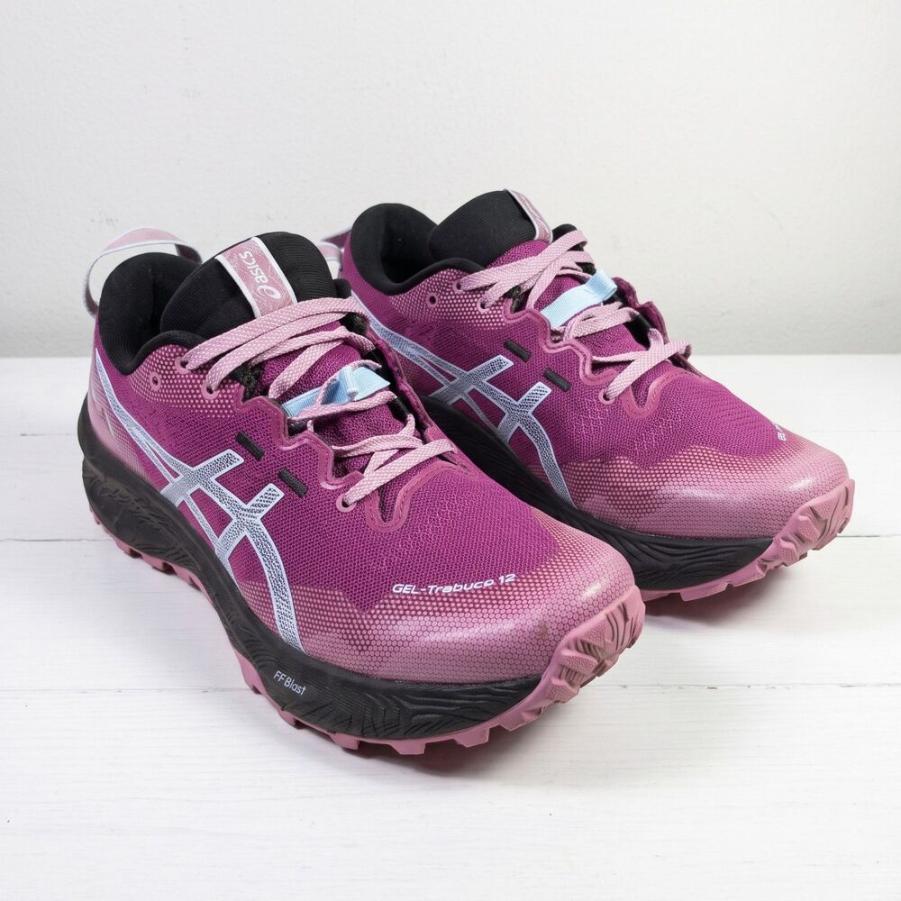Asics Gel-Trabuco 12 Sneaker Women's 9 Blackberry Light Blue Trail Running Shoes